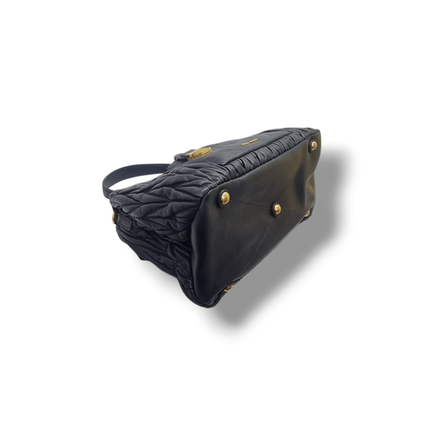 Miu Miu Matelasse Leather Tote Bag Ghw (Black)