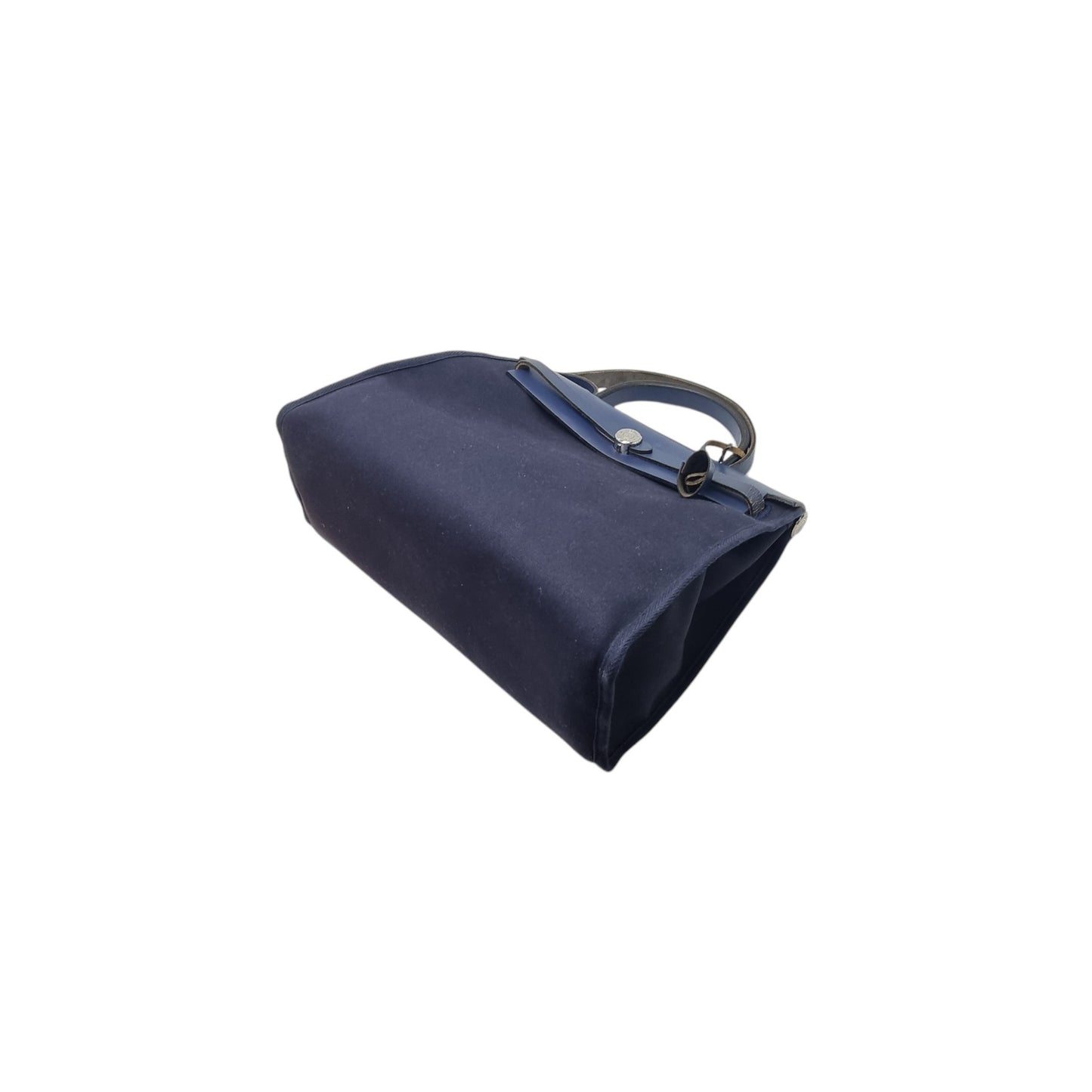 Hermes Herbag Pm 31 (2 in 1) Palladium Plated Hw (Dark Blue/Beige)