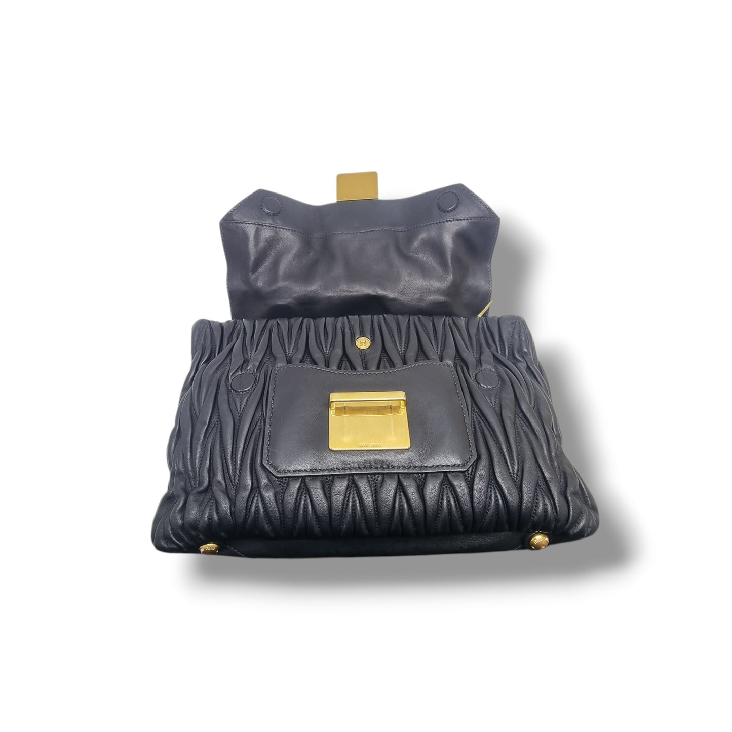 Miu Miu Matelasse Leather Tote Bag Ghw (Black)