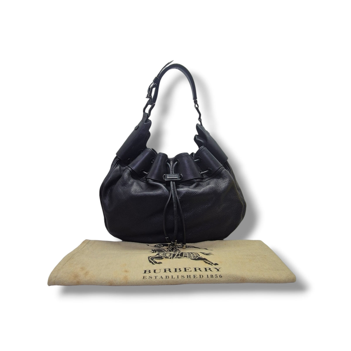 Burberry Prorsum Large Warrior Leather Hobo Bag (Black)