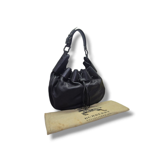 Burberry Prorsum Large Warrior Leather Hobo Bag (Black)