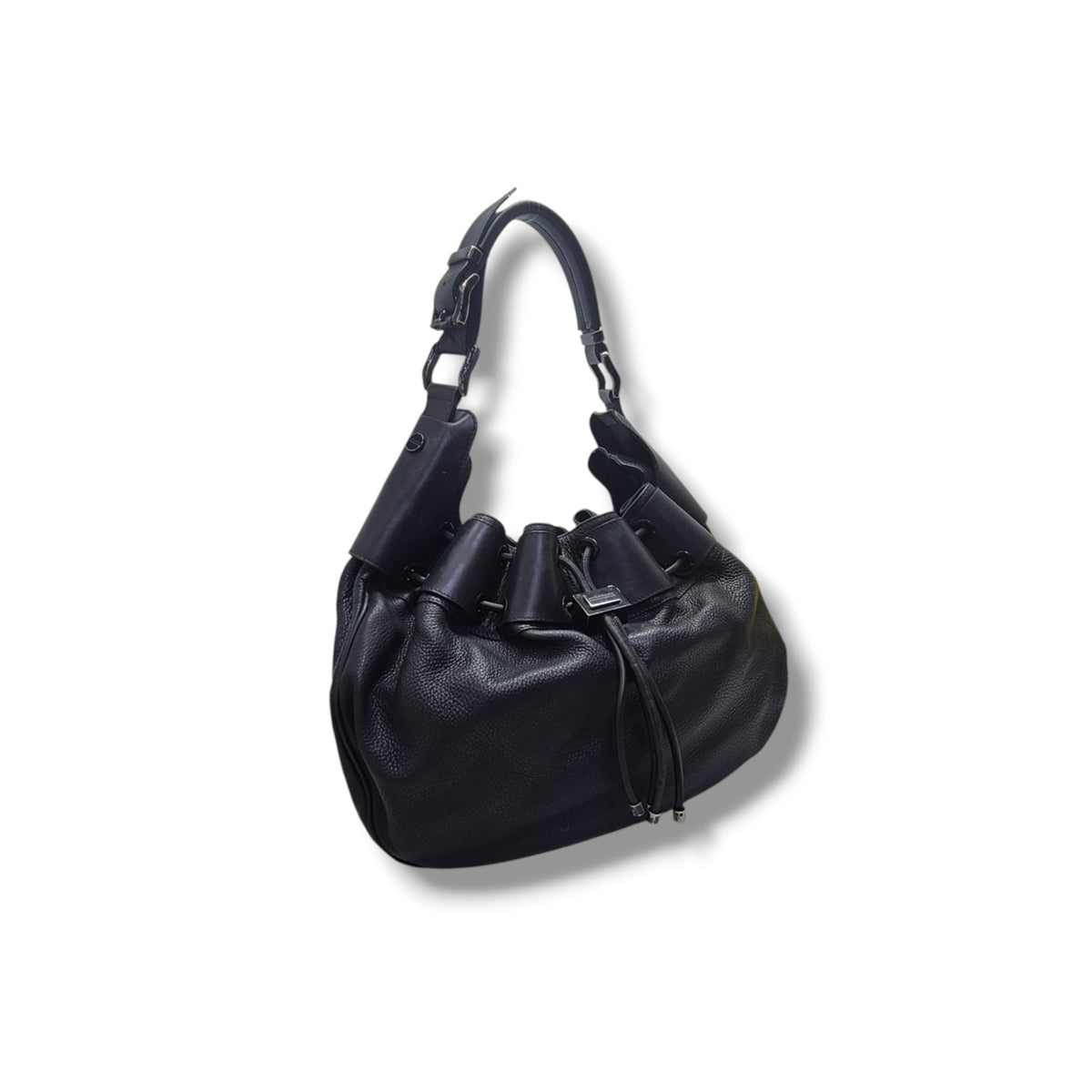 Burberry Prorsum Large Warrior Leather Hobo Bag (Black)