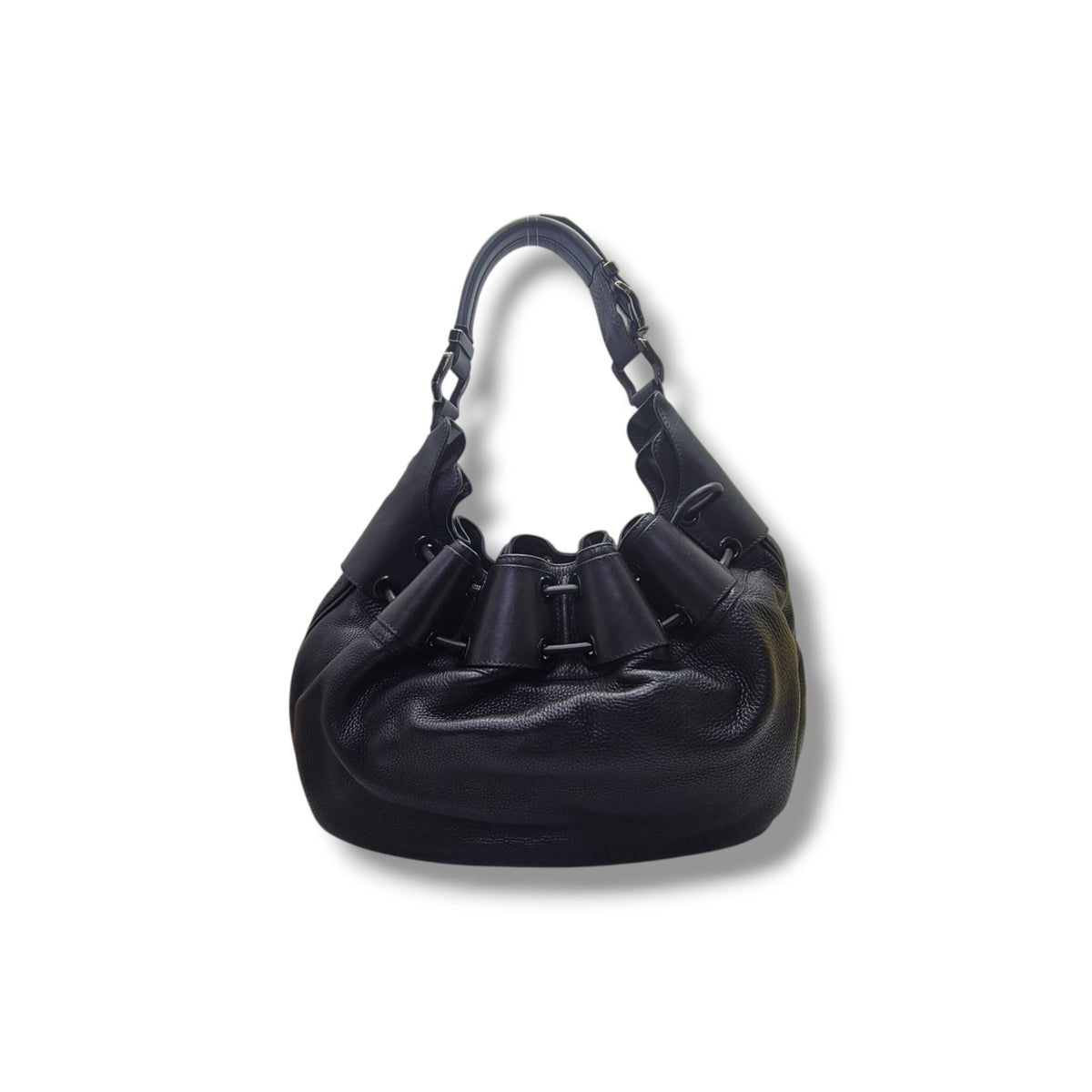 Burberry Prorsum Large Warrior Leather Hobo Bag (Black)