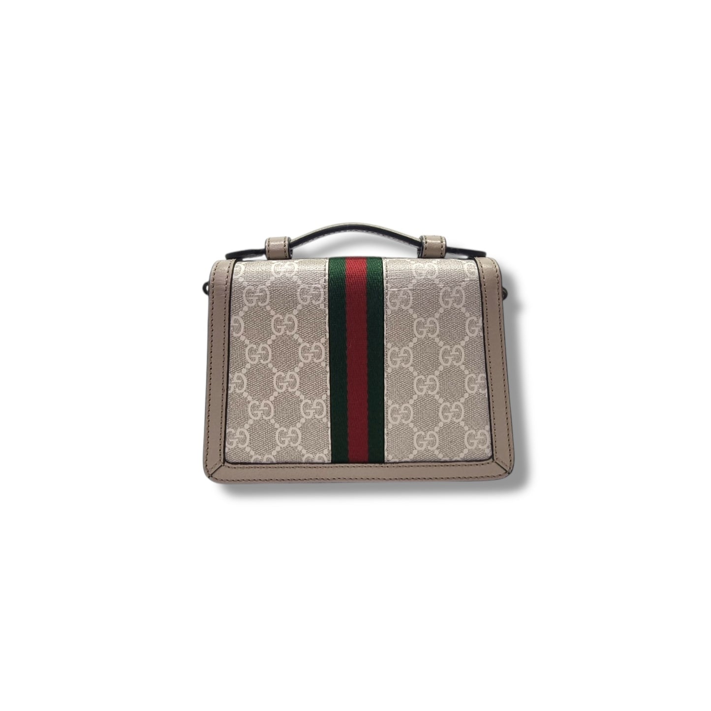 Gucci GG Supreme Canvas Ophidia Lock Mini Crossbody Bag Ghw (Beige)