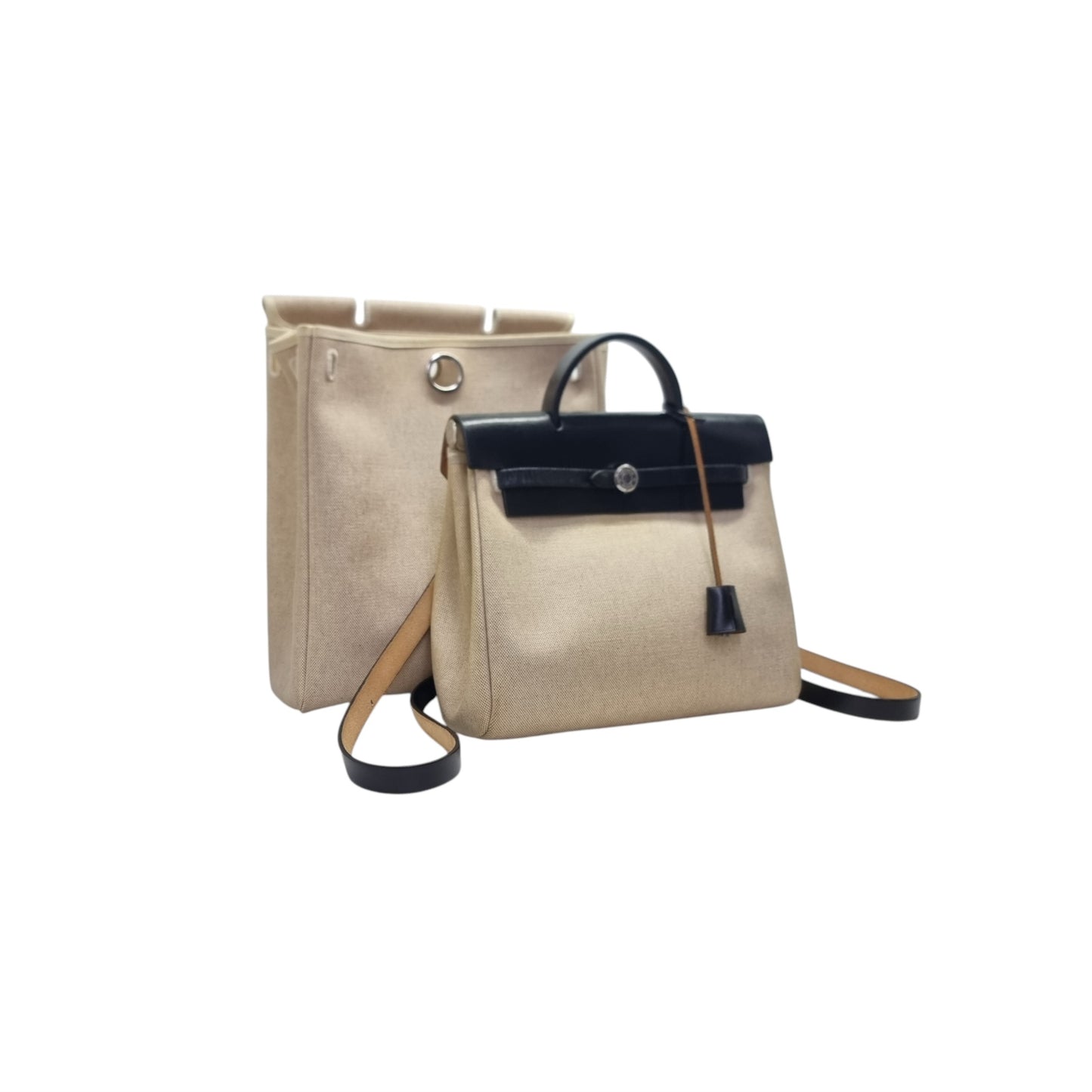 Hermes Herbag 2 IN 1 Canvas Backpack Phw (Beige/Black)
