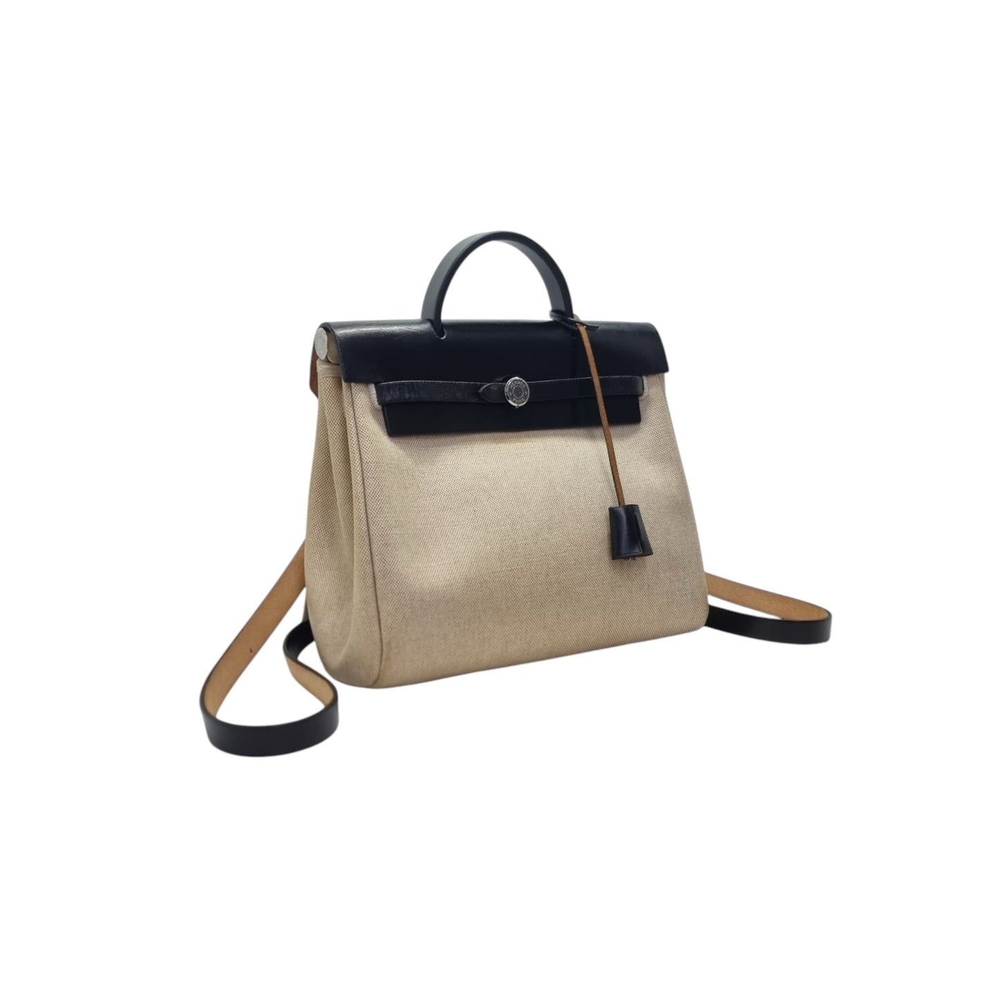 Hermes Herbag 2 IN 1 Canvas Backpack Phw (Beige/Black)