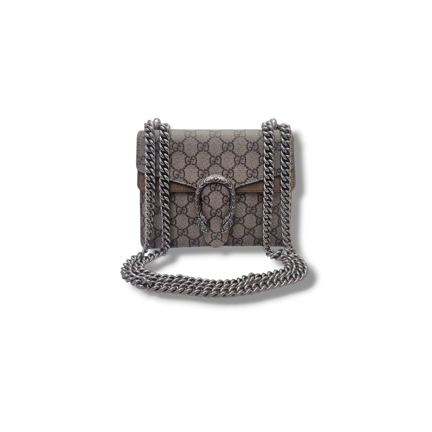 Gucci GG Dionysus Supreme Mini Leather Crossbody Shw (Beige/Brown)