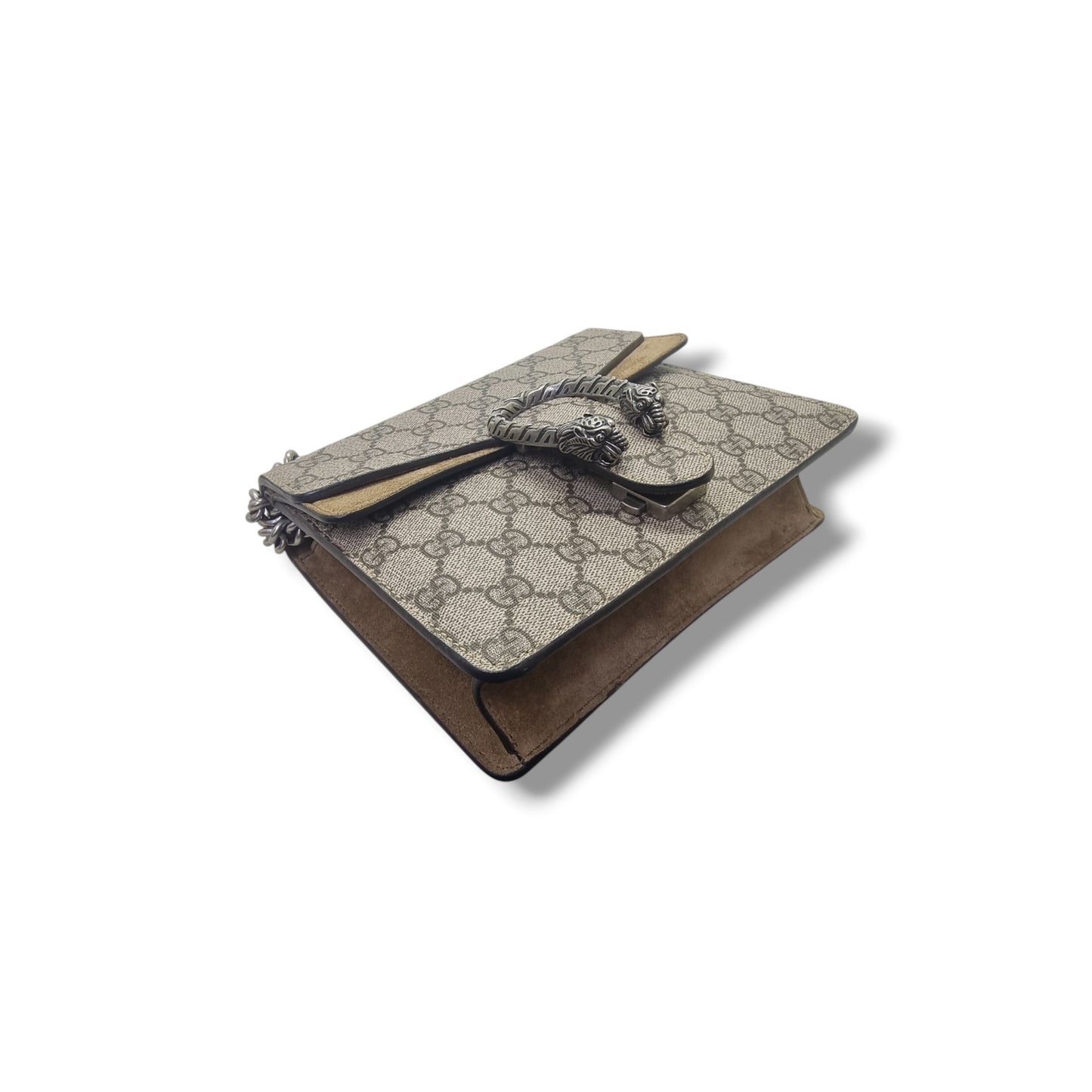 Gucci GG Dionysus Supreme Mini Leather Crossbody Shw (Beige/Brown)