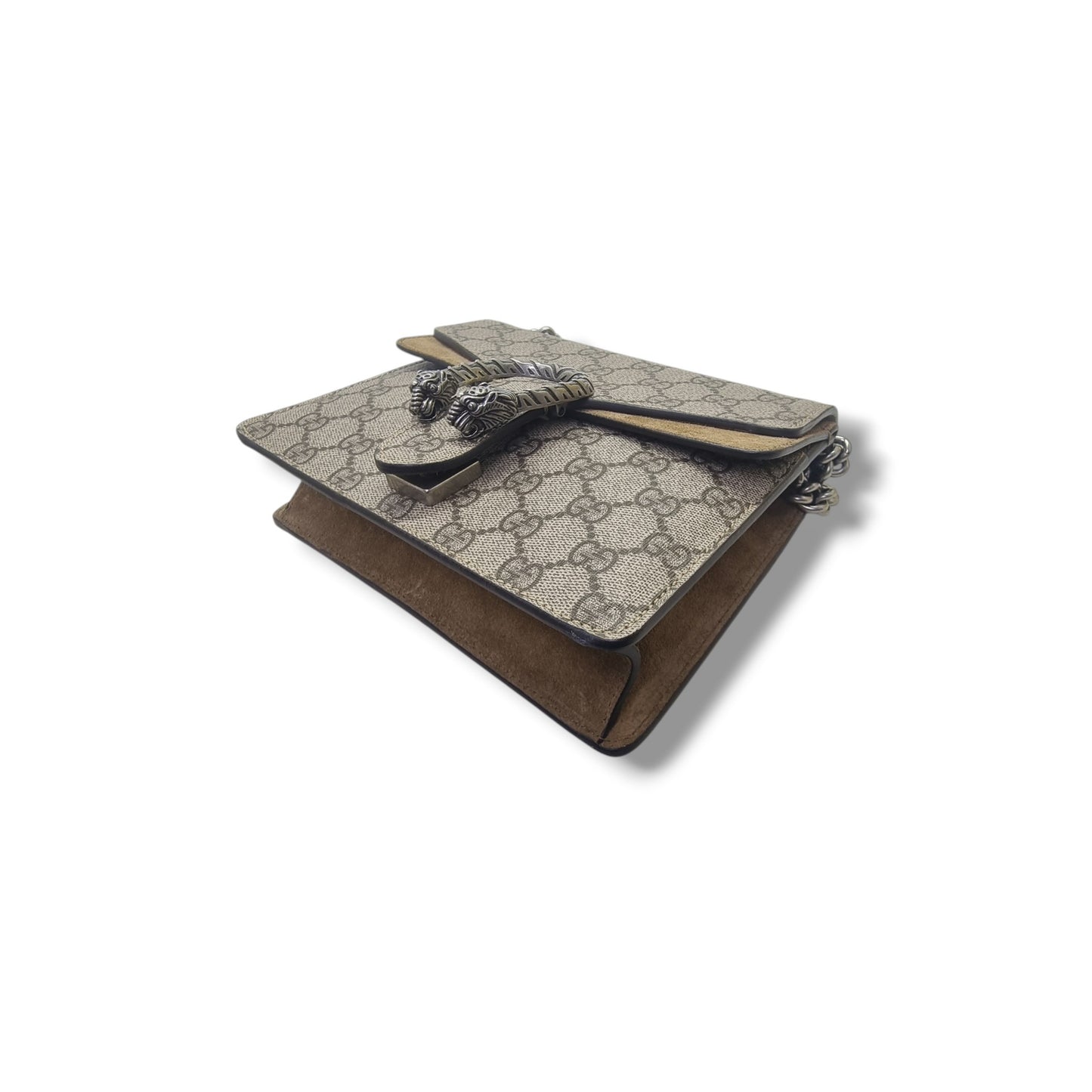 Gucci GG Dionysus Supreme Mini Leather Crossbody Shw (Beige/Brown)