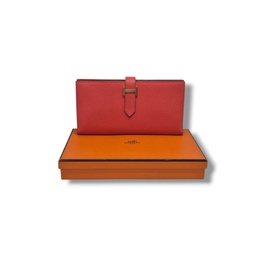 Hermes Bearn Wallet Epsom Calfskin Ghw (Capucine)