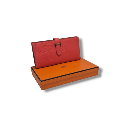 Hermes Bearn Wallet Epsom Calfskin Ghw (Capucine)