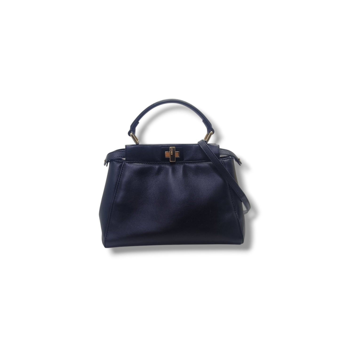 Fendi Peekaboo Mini Soft Leather Tote Bag Ghw (Black)
