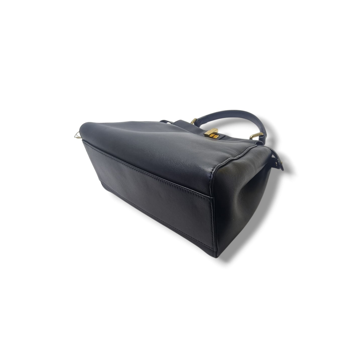 Fendi Peekaboo Mini Soft Leather Tote Bag Ghw (Black)
