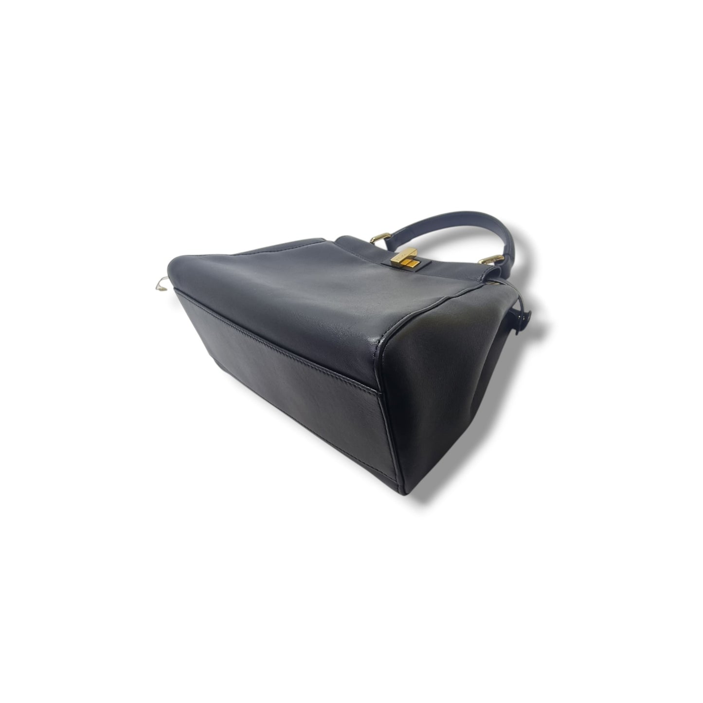 Fendi Peekaboo Mini Soft Leather Tote Bag Ghw (Black)