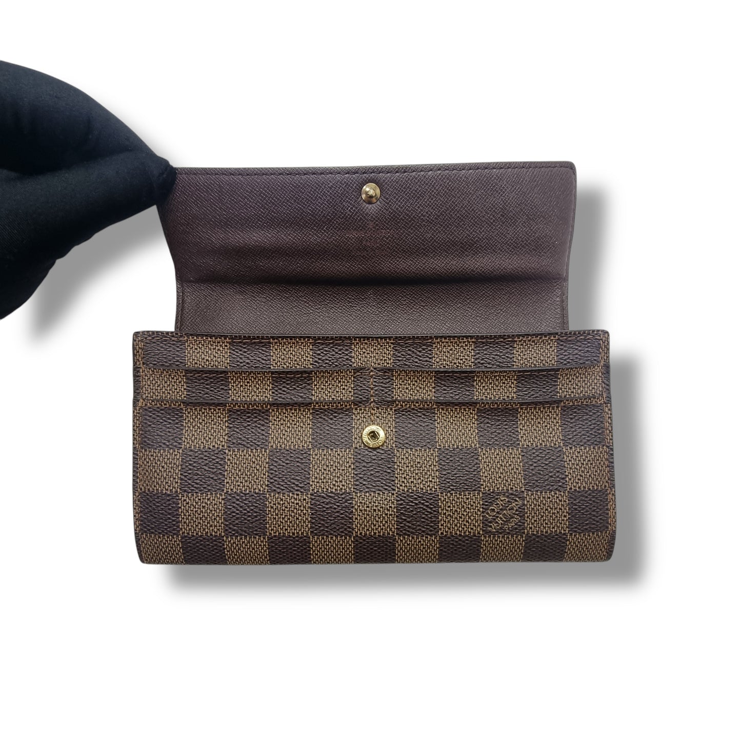 Louis Vuitton Vintage Sarah Wallet Damier Ebene Ghw