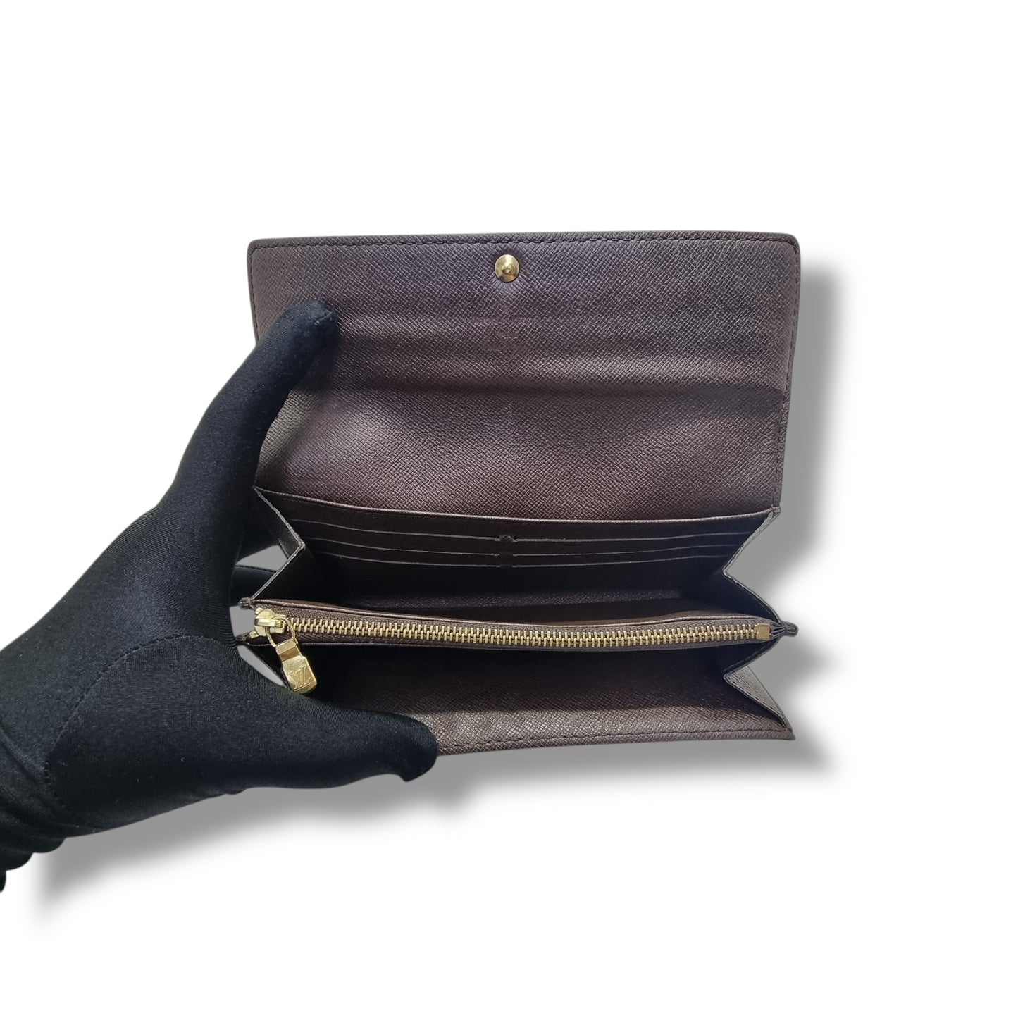 Louis Vuitton Vintage Sarah Wallet Damier Ebene Ghw