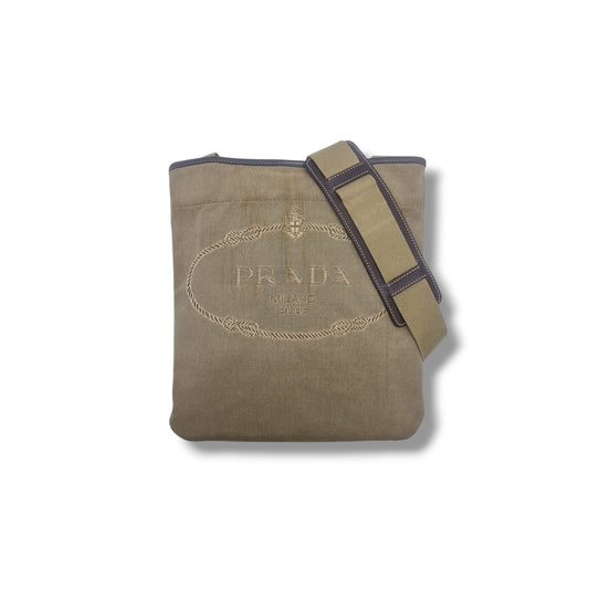 Prada Canapa Canvas Jacquard Logo Shw (Brown)