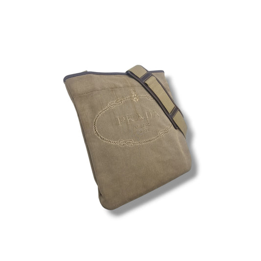 Prada Canapa Canvas Jacquard Logo Shw (Brown)
