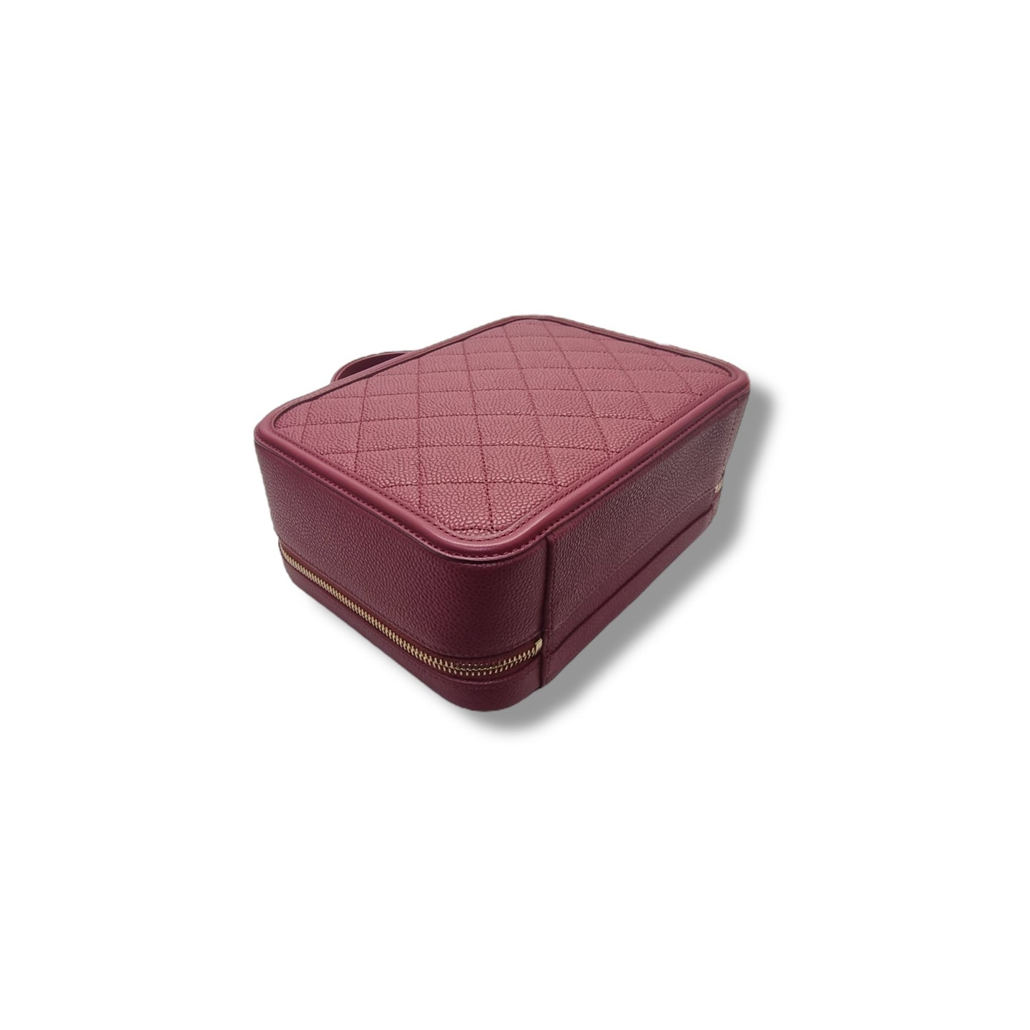 Chanel Filigree Vanity Case Caviar Ghw (Burgundy)