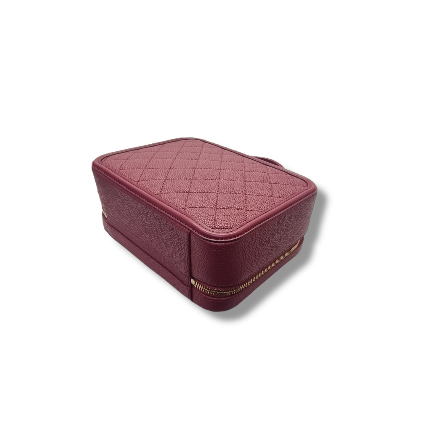 Chanel Filigree Vanity Case Caviar Ghw (Burgundy)