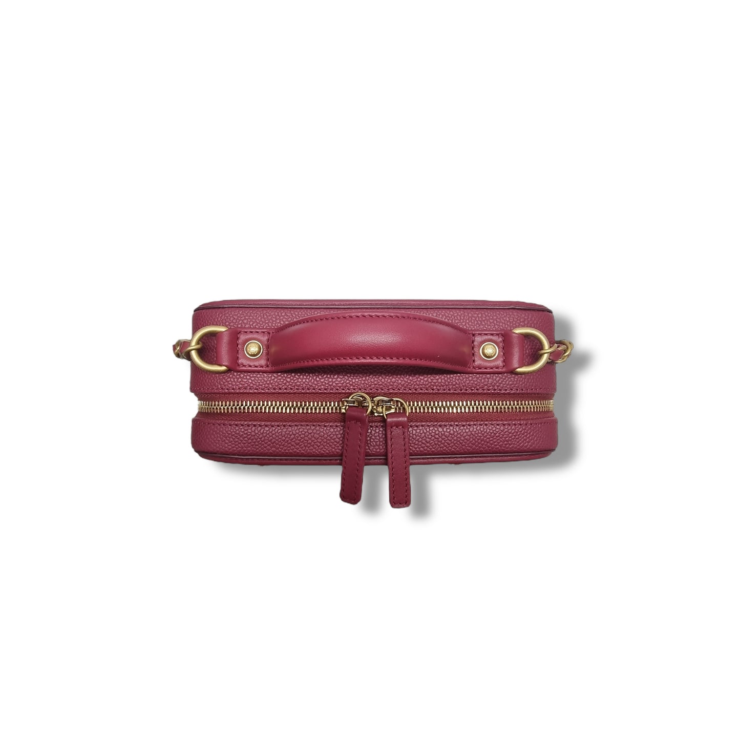 Chanel Filigree Vanity Case Caviar Ghw (Burgundy)
