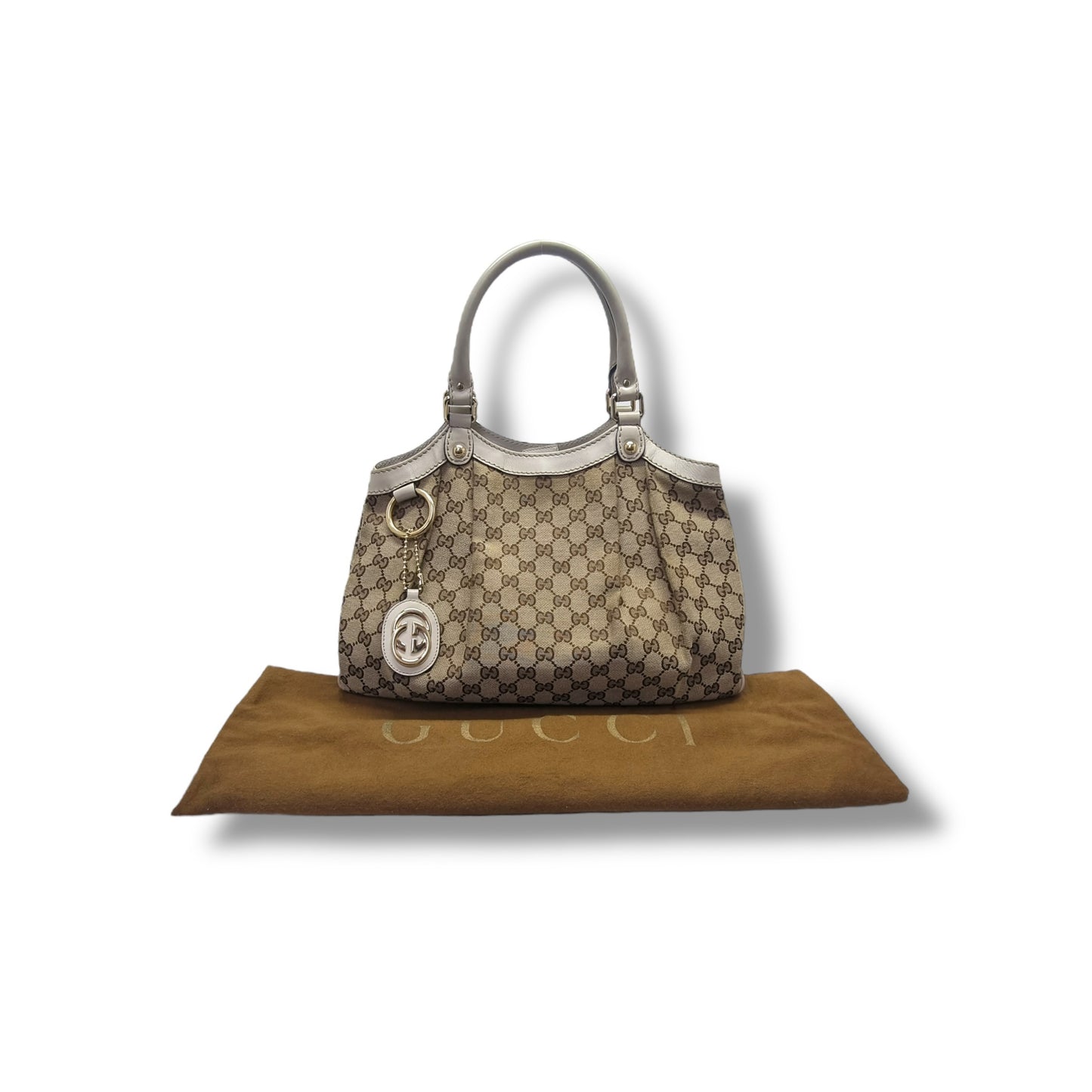 Gucci GG Sukey Canvas Hobo Bag Ghw (Beige)