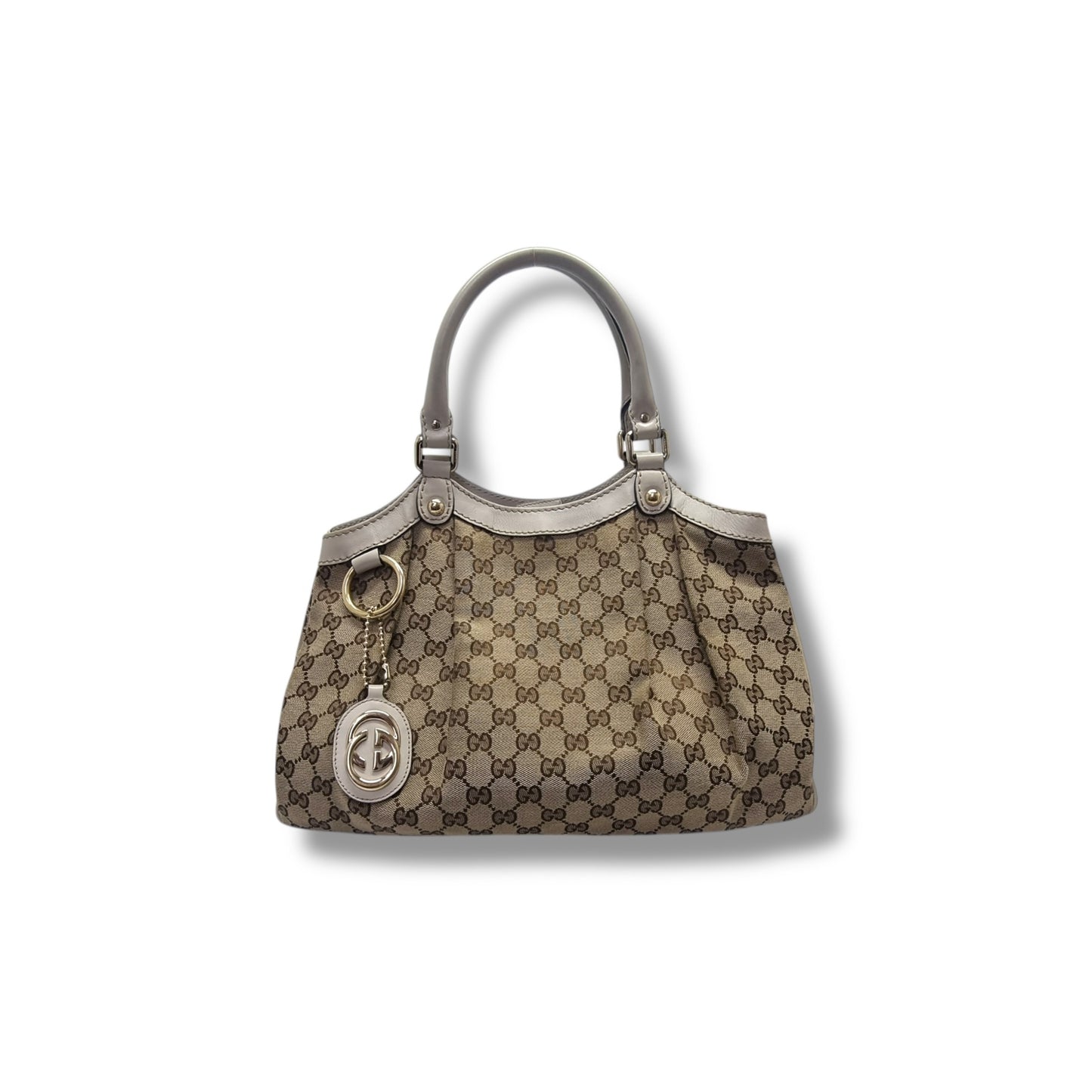 Gucci GG Sukey Canvas Hobo Bag Ghw (Beige)