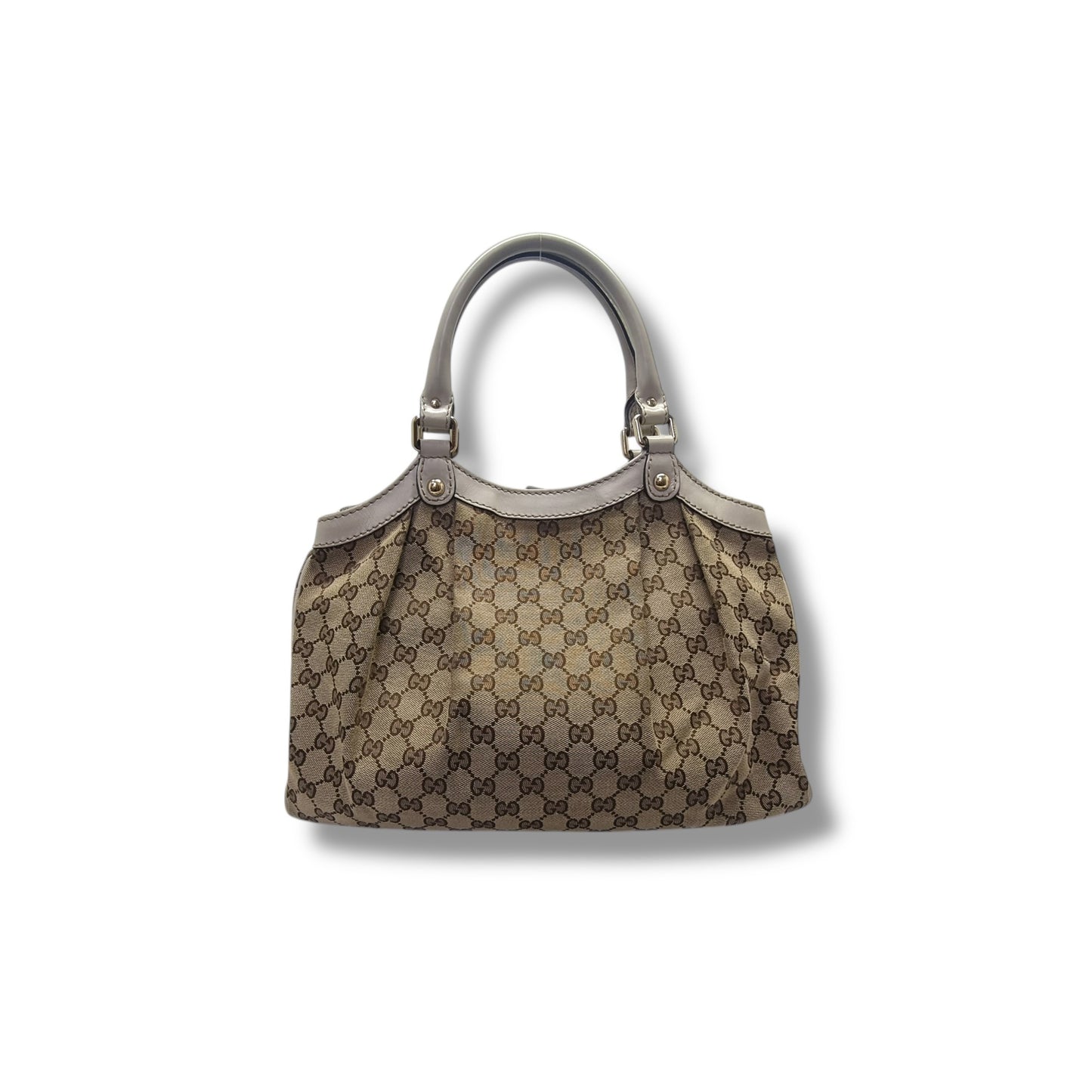 Gucci GG Sukey Canvas Hobo Bag Ghw (Beige)