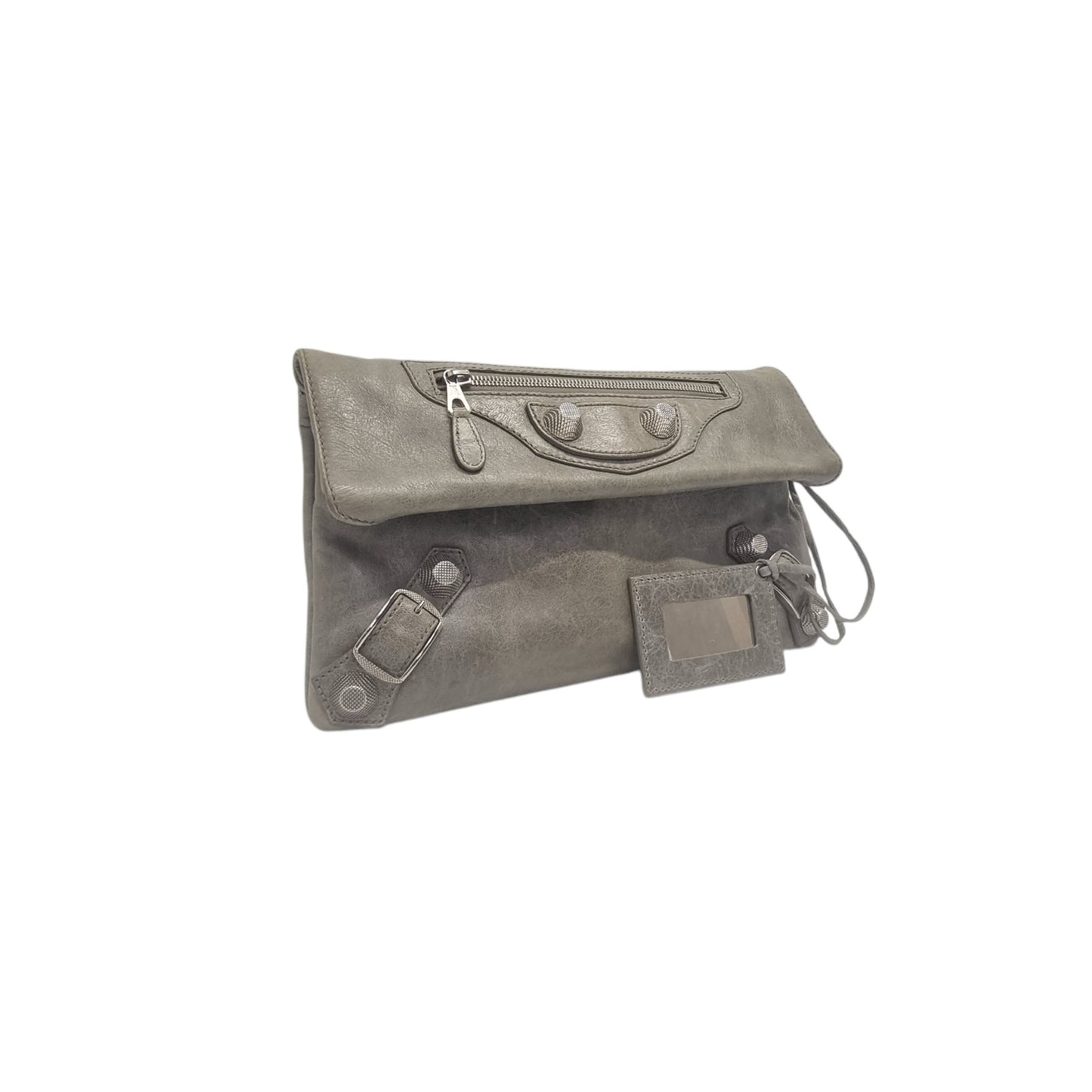 Balenciaga Giant 21 Envelope Clutch Lambskin Leather Shw (Grey)
