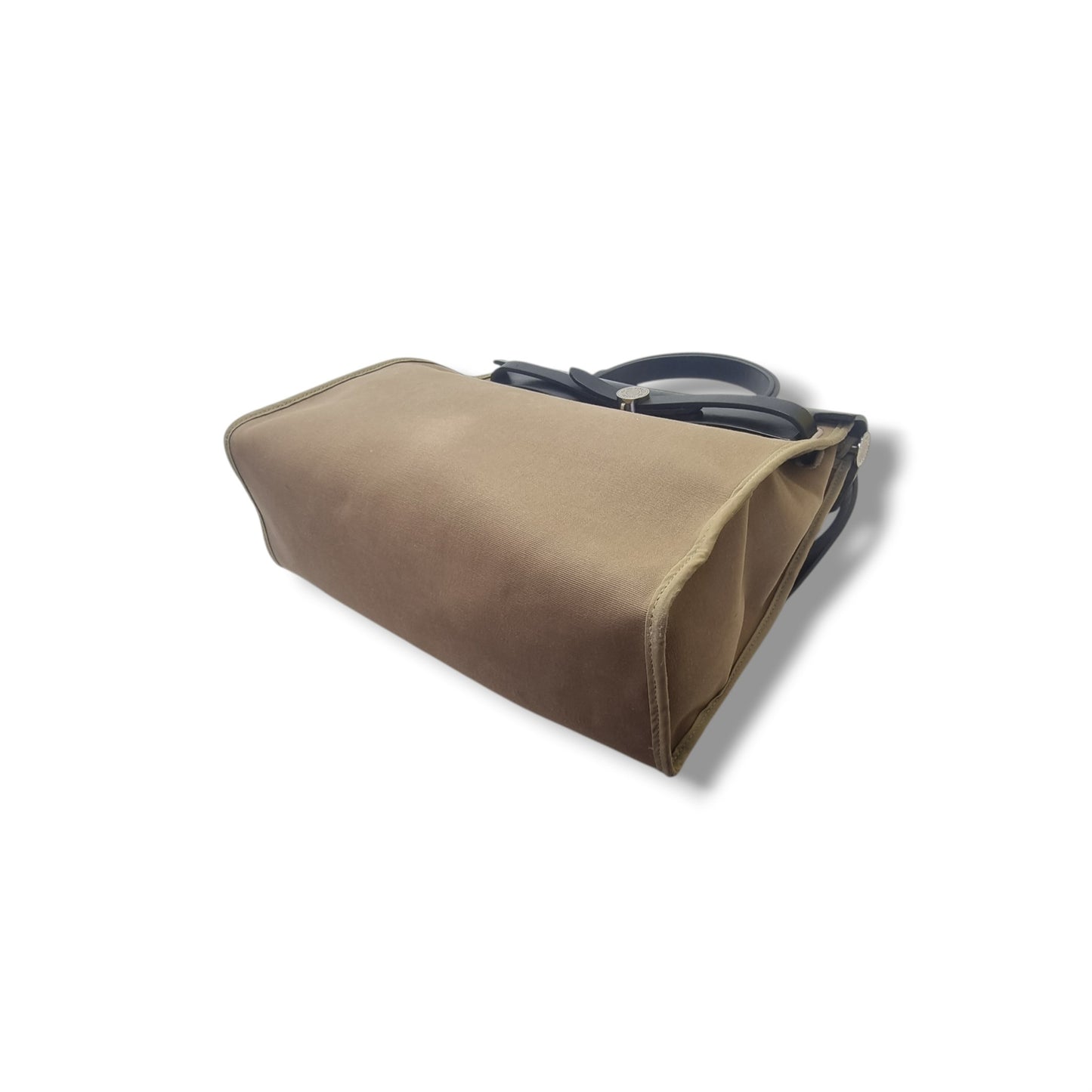 Hermes Herbag Zip PM 31 Canvas Hunter Cowhide Leather Shw (Brown/Black)