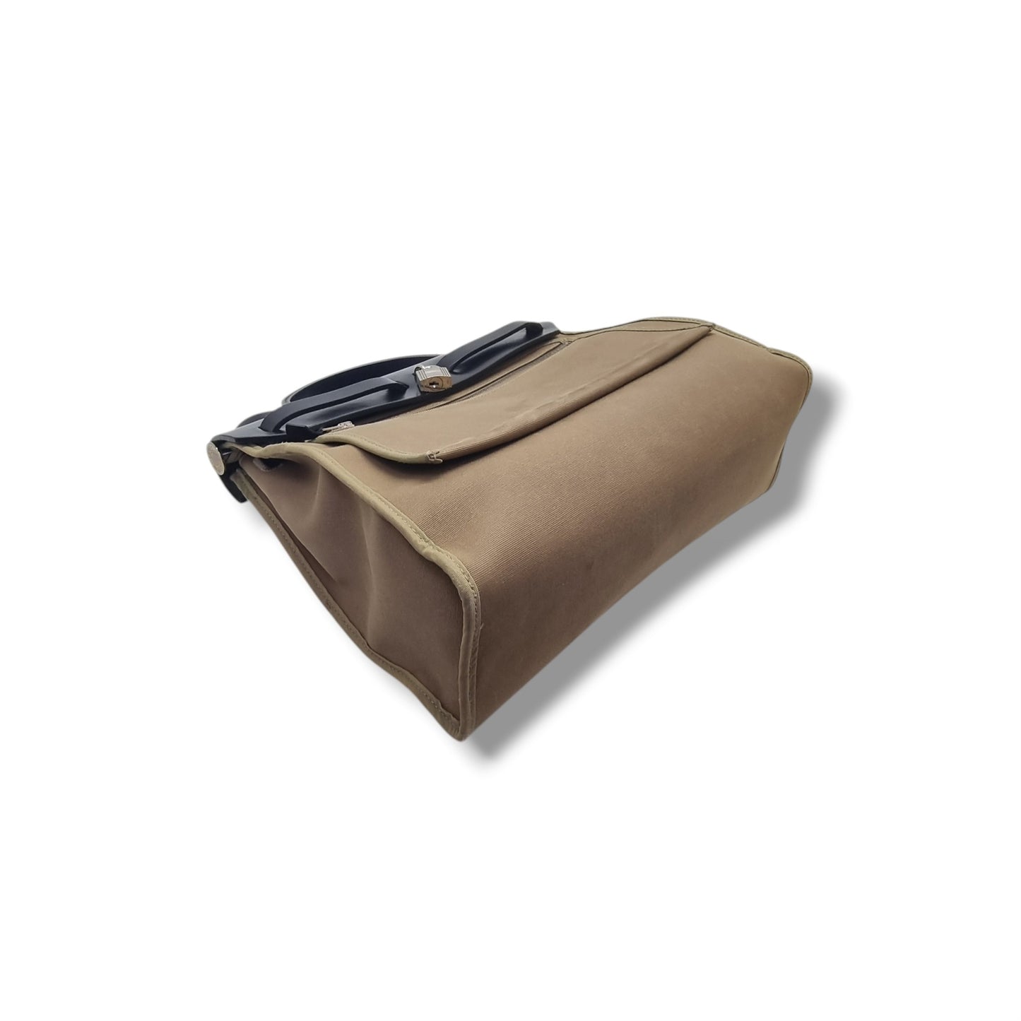 Hermes Herbag Zip PM 31 Canvas Hunter Cowhide Leather Shw (Brown/Black)