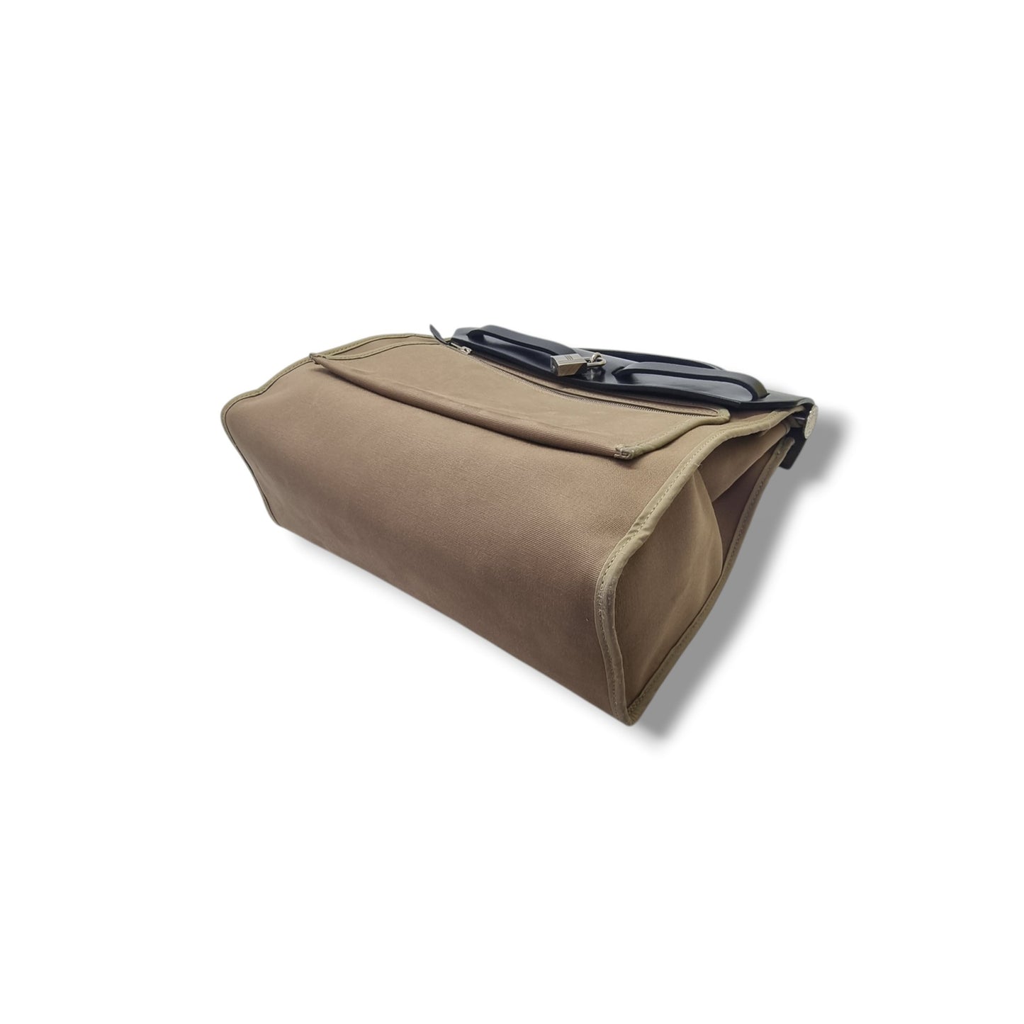 Hermes Herbag Zip PM 31 Canvas Hunter Cowhide Leather Shw (Brown/Black)