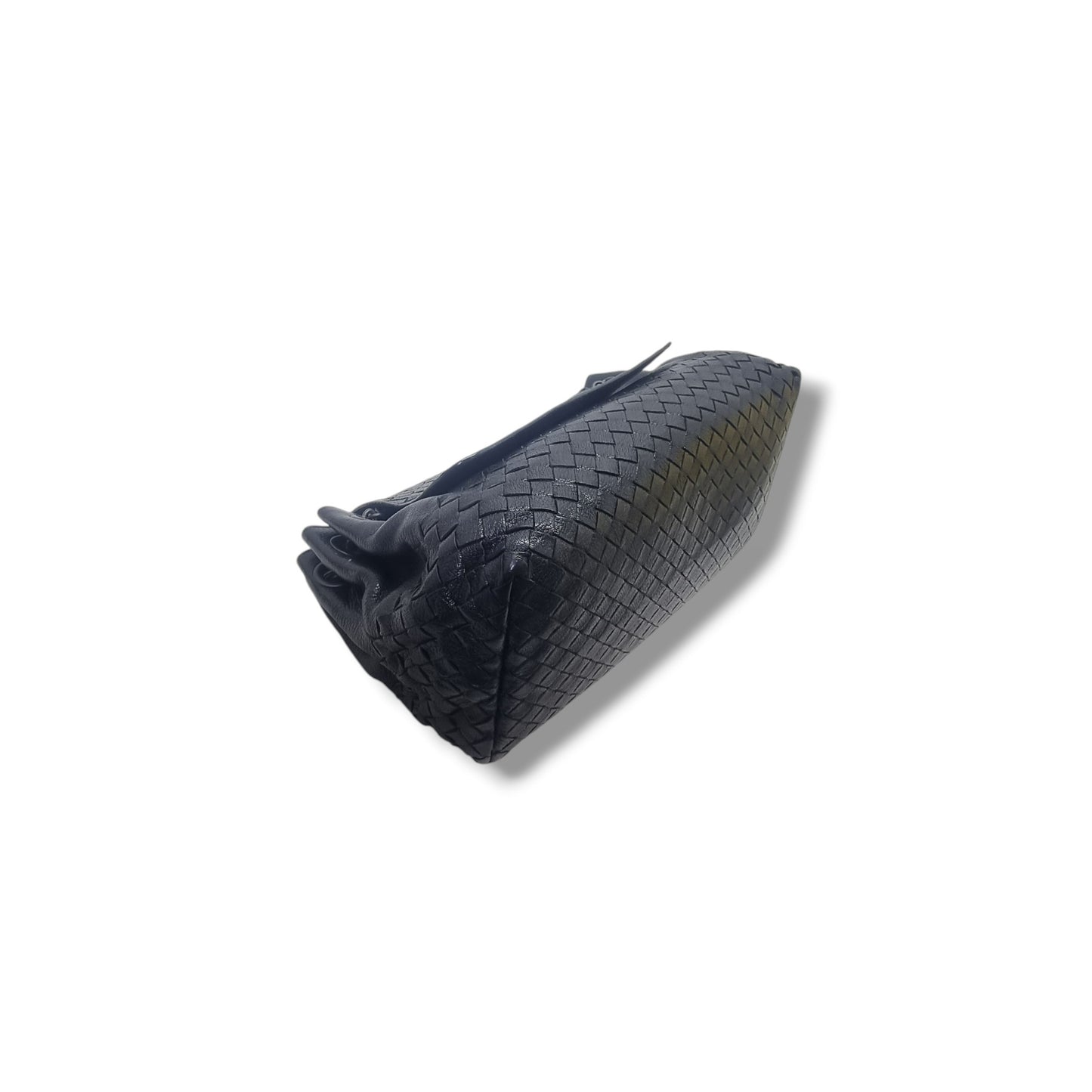 Bottega Veneta Accordion Intrecciato Leather Flap Shoulder Bag Bhw (Black)