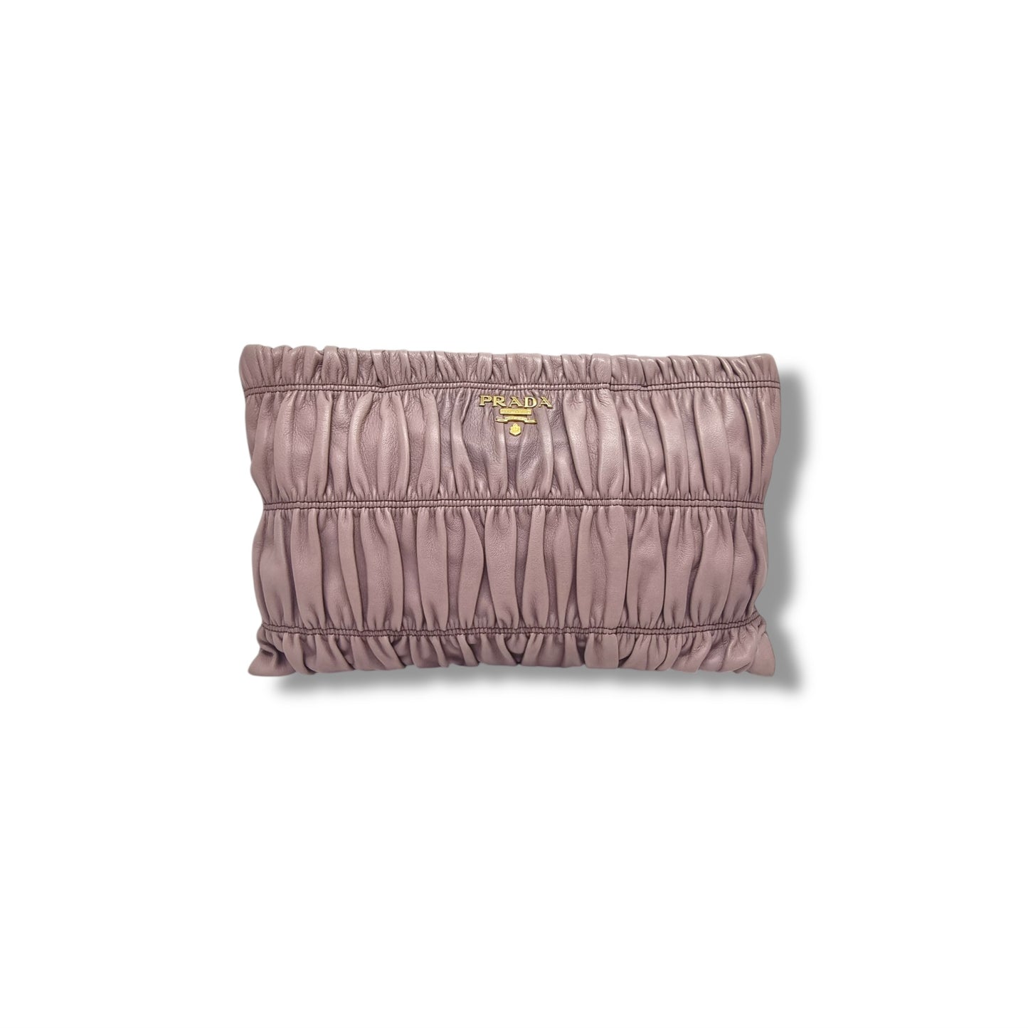 Prada Nappa Gaufre Leather Clutch Ghw (Pink)