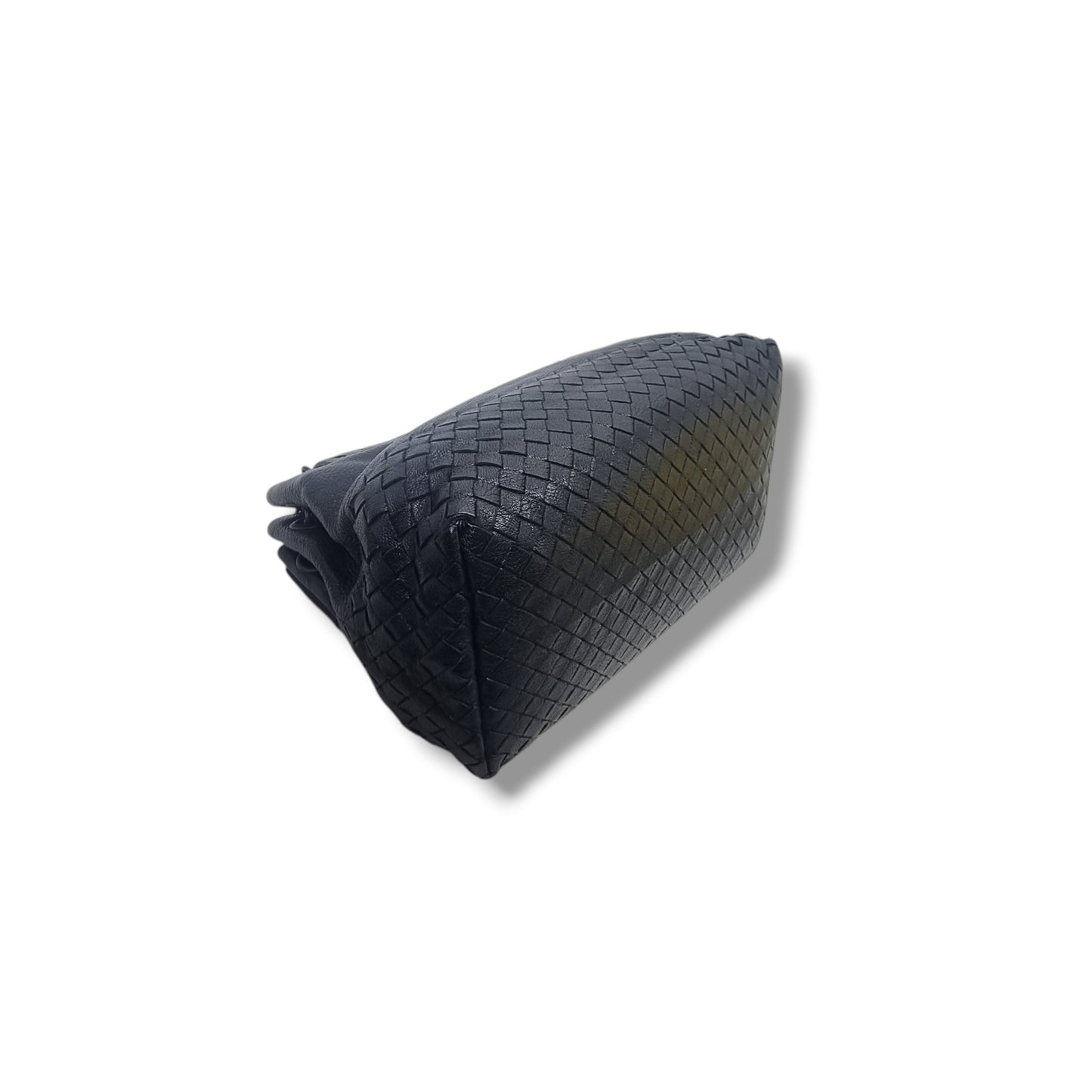 Bottega Veneta Accordion Intrecciato Leather Flap Shoulder Bag Bhw (Black)