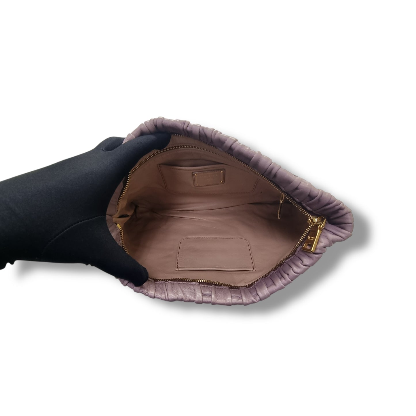 Prada Nappa Gaufre Leather Clutch Ghw (Pink)