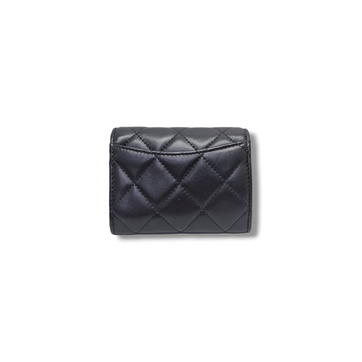 Chanel Pearl Crush Flap Wallet/Card Holder On Chain Lambskin Ghw (Black)