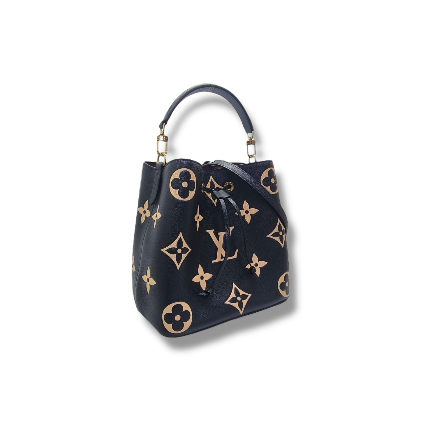 Louis Vuitton Neo Noe MM Bicolour Monogram Empriente Leather Ghw (Black/Beige)