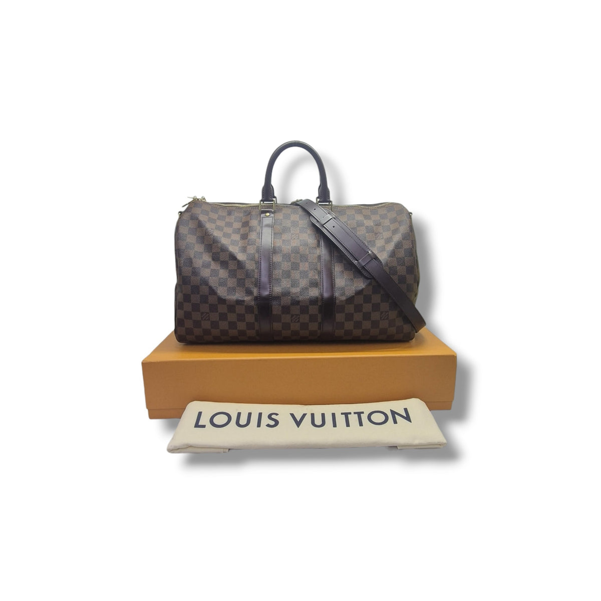 Louis Vuitton Keepall 45B Damier Ebene Ghw