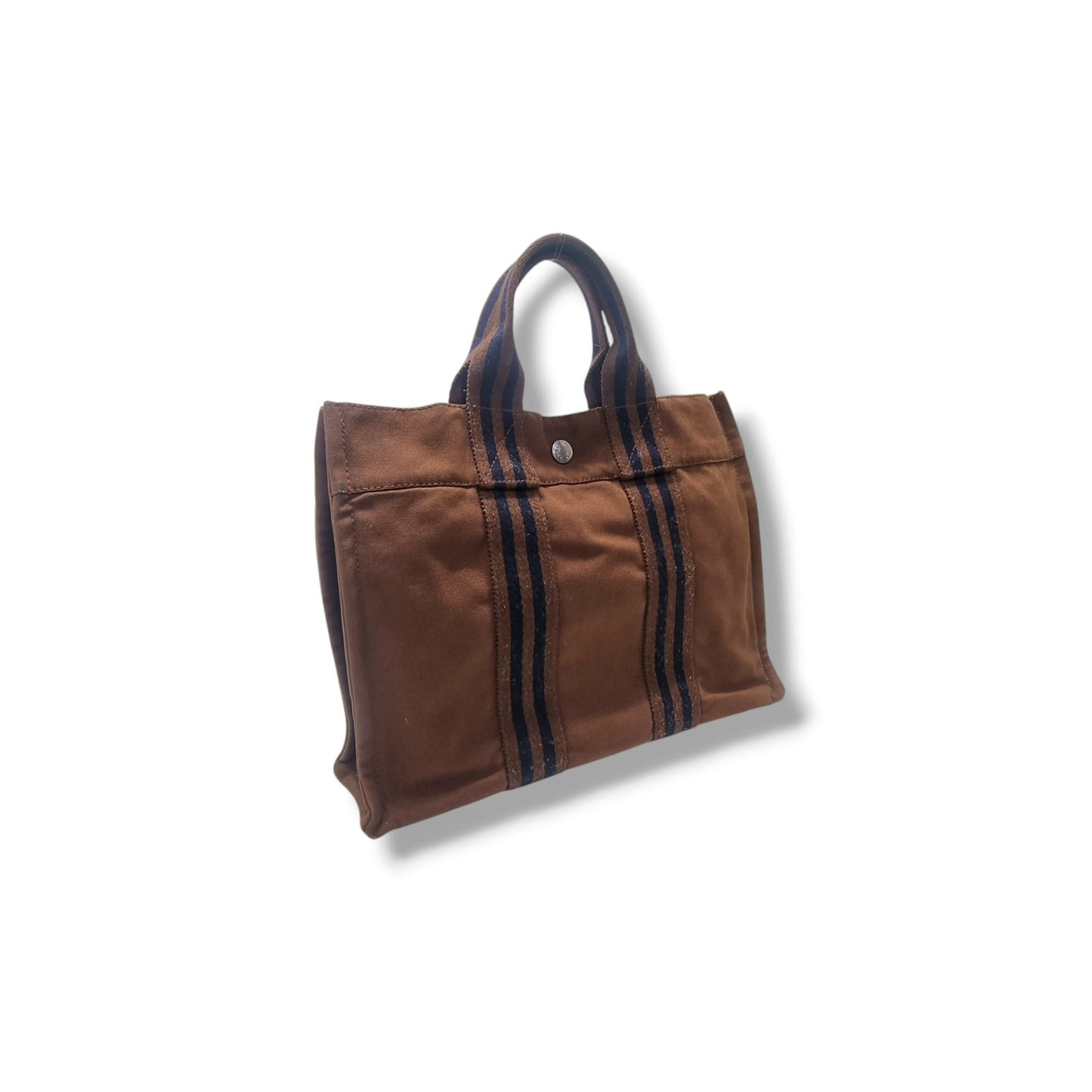 Hermes Fourre Tout PM Canvas Top Handle Phw (Brown)