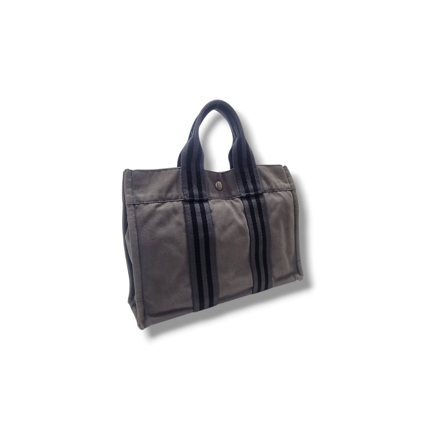 Hermes Fourre Tout PM Canvas Top Handle Phw (Grey)