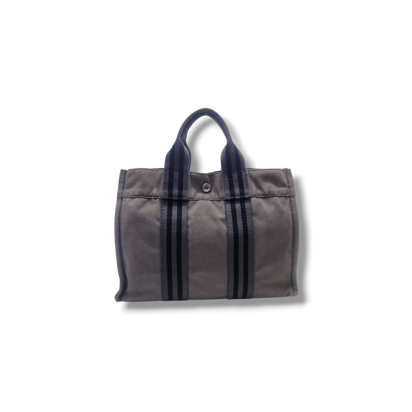 Hermes Fourre Tout PM Canvas Top Handle Phw (Grey)