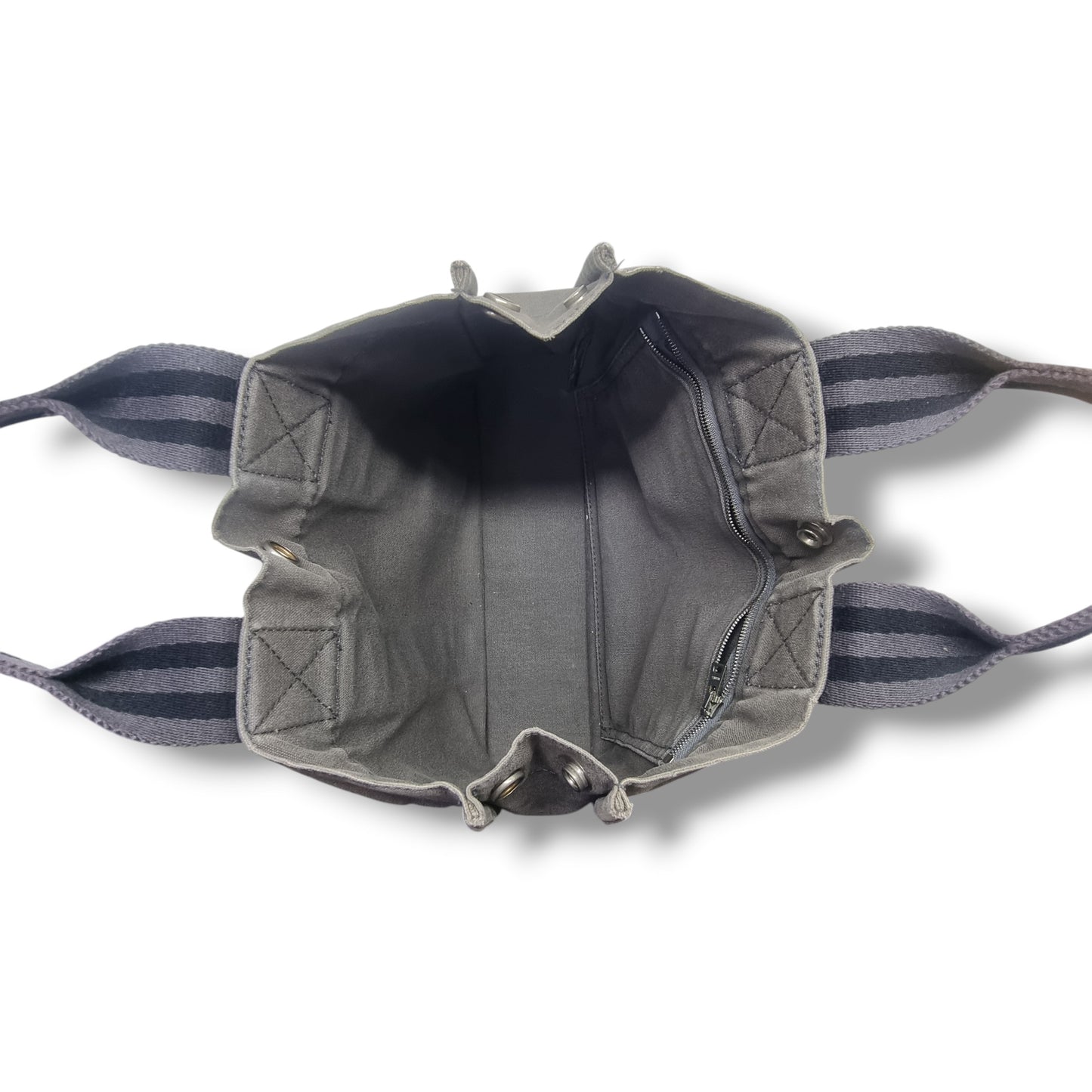 Hermes Fourre Tout PM Canvas Top Handle Phw (Grey)