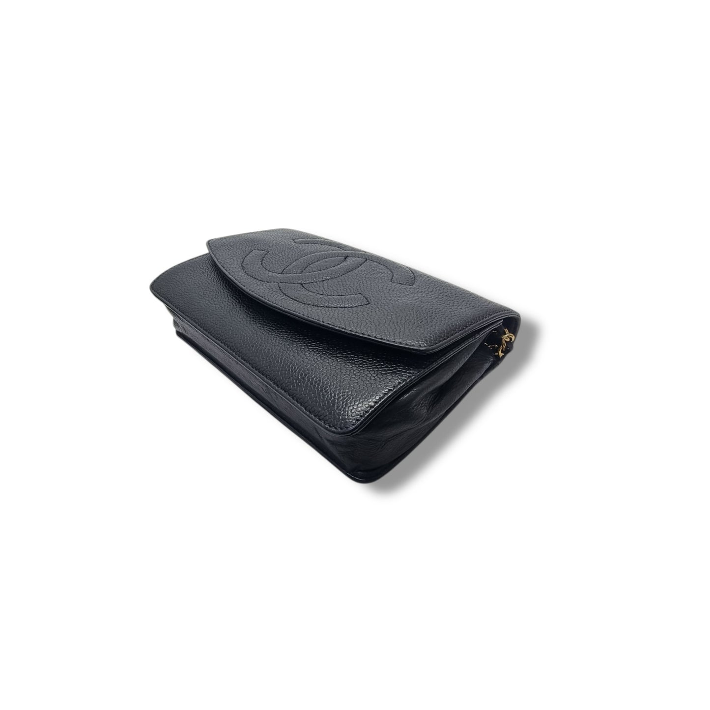Chanel Vintage Wallet On Chain Caviar Ghw (Black)