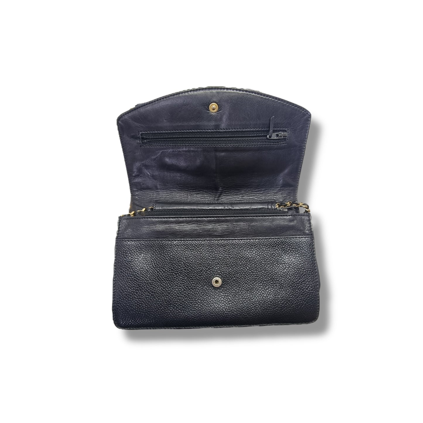 Chanel Vintage Wallet On Chain Caviar Ghw (Black)