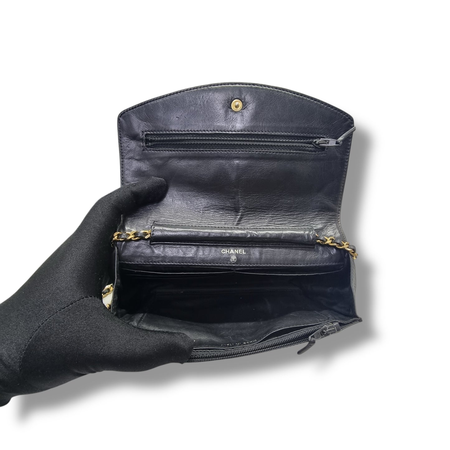 Chanel Vintage Wallet On Chain Caviar Ghw (Black)