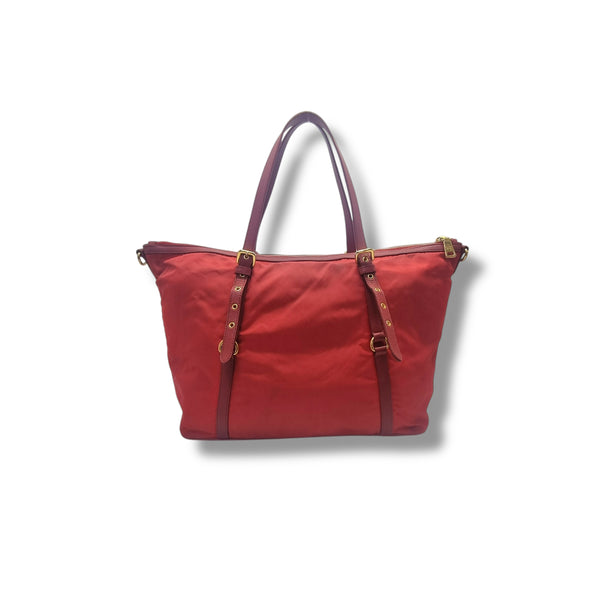 Prada BR4253 Nylon Tote Bag Ghw (Red)