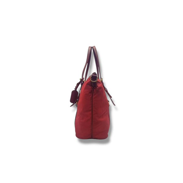 Prada BR4253 Nylon Tote Bag Ghw (Red)