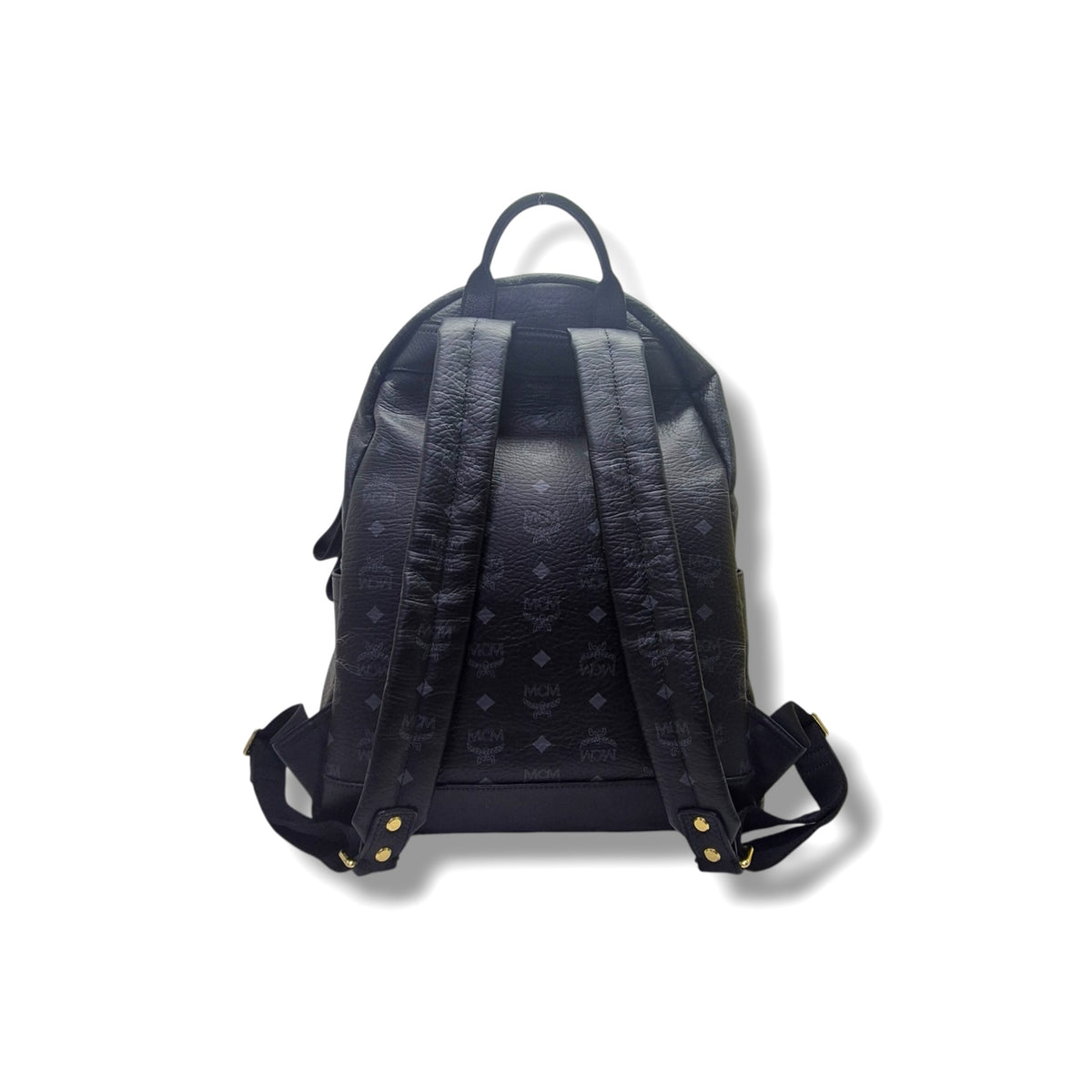 MCM Visetos Stack Studded Leather Backpack Ghw/Shw (Black)