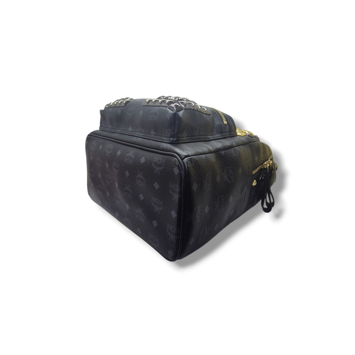 MCM Visetos Stack Studded Leather Backpack Ghw/Shw (Black)